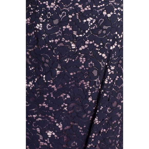 Eliza J Embroidered Lace Sheath Cocktail Evening Navy Blue Dress 2 NEW - Picture 5 of 6